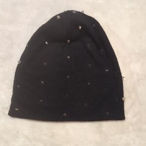 Studded Black Beanie